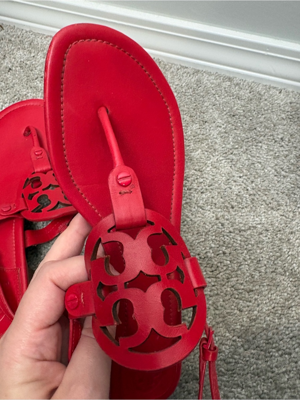 Tory Burch Red Miller Sandals - Picture 6 of 14